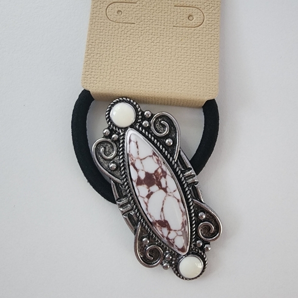 NWT Boho Southwestern Marquise Natural Stone Stretch Hair Band - Picture 3 of 7
